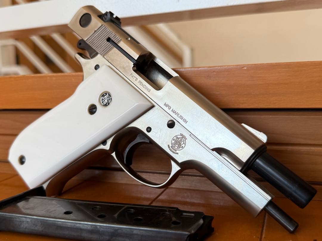 マルシン S&W M39 M39-2 シルバー ホワイトグリップ モデルガン