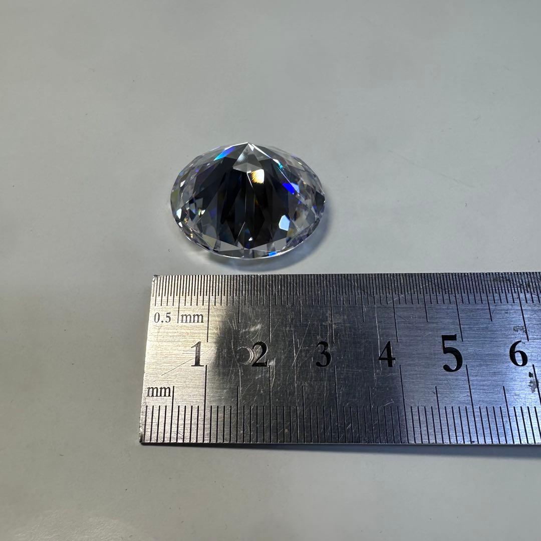 大粒 キュービックジルコニア ルース 約30mm クリア ラウンドカット