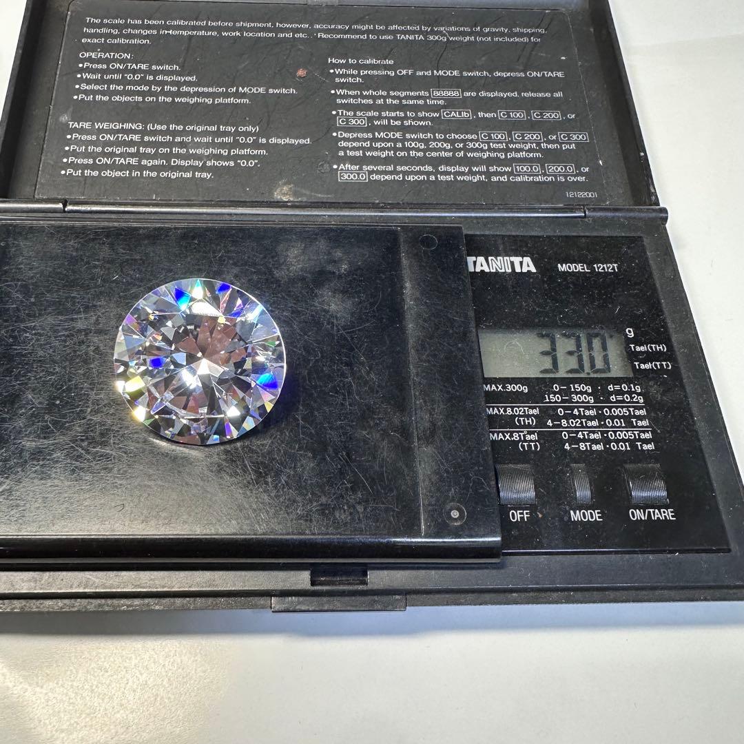 大粒 キュービックジルコニア ルース 約30mm クリア ラウンドカット