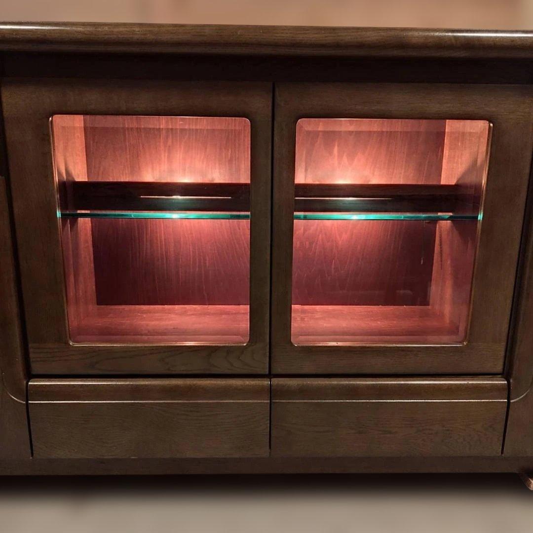 karimoku カリモク サイドボード リビングボード 照明・ガラス棚付き