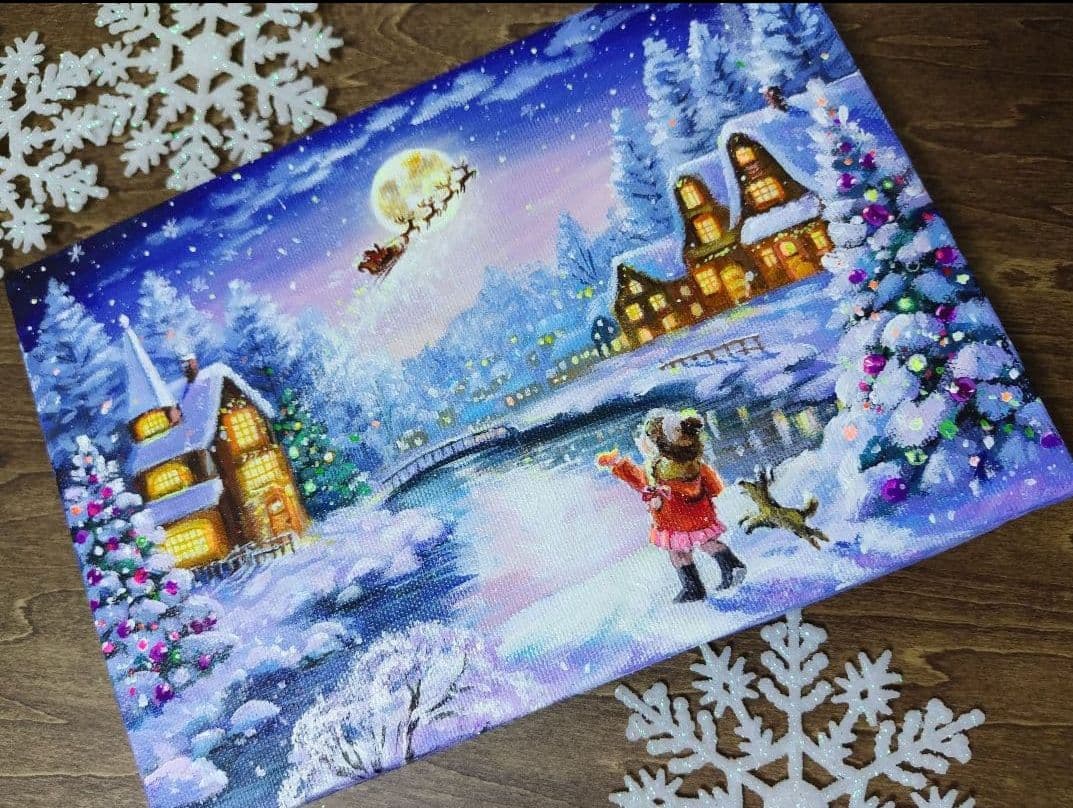 小**様 『聖夜の出来事』アクリル画 SM 風景画 絵画