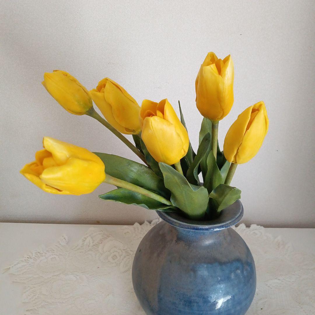 専用 イエローチューリップとイエロープリムラ クレイフラワー