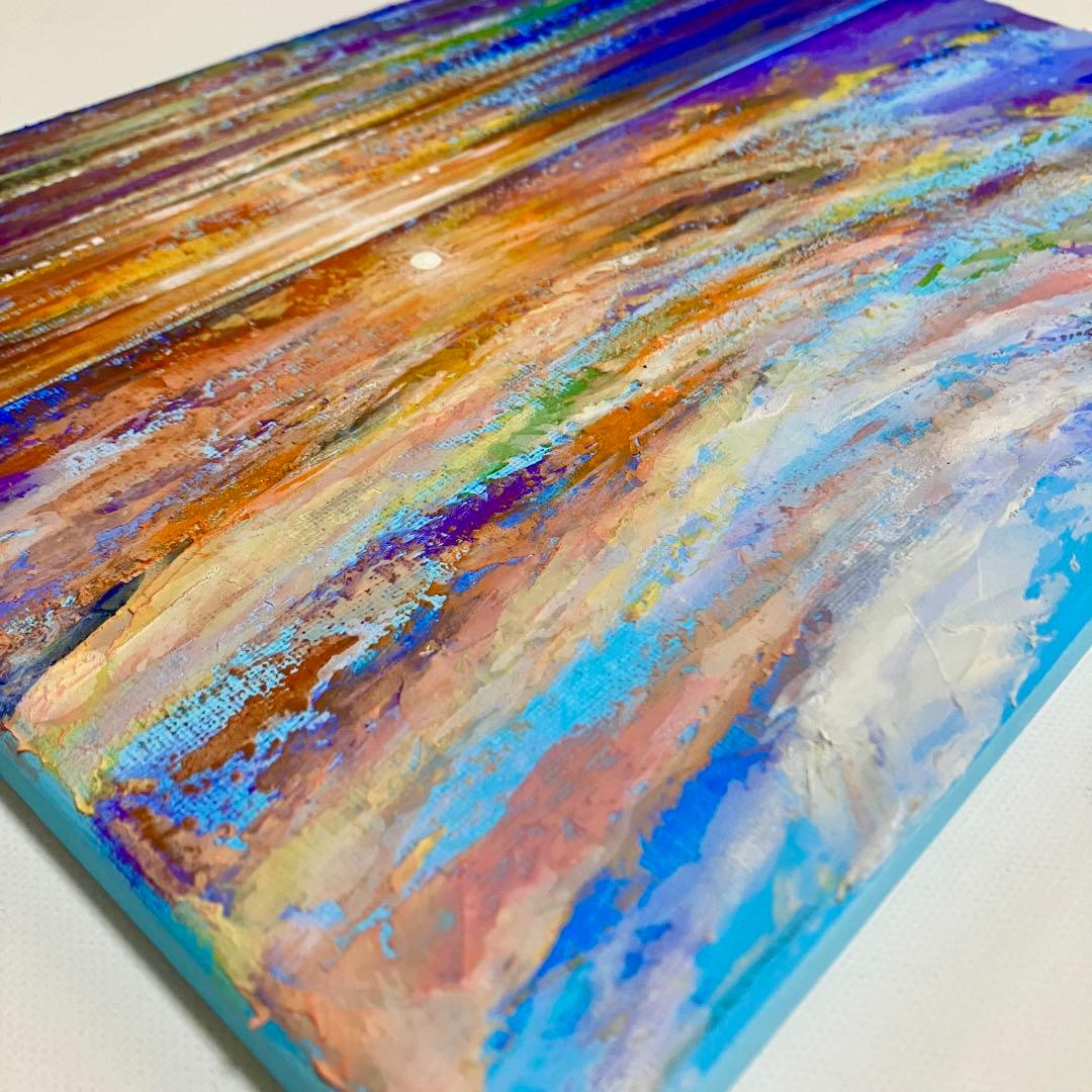sunset＊絵画　原画　風景画　テクスチャーアート　海　夏　夕日　ハワイ　沖縄