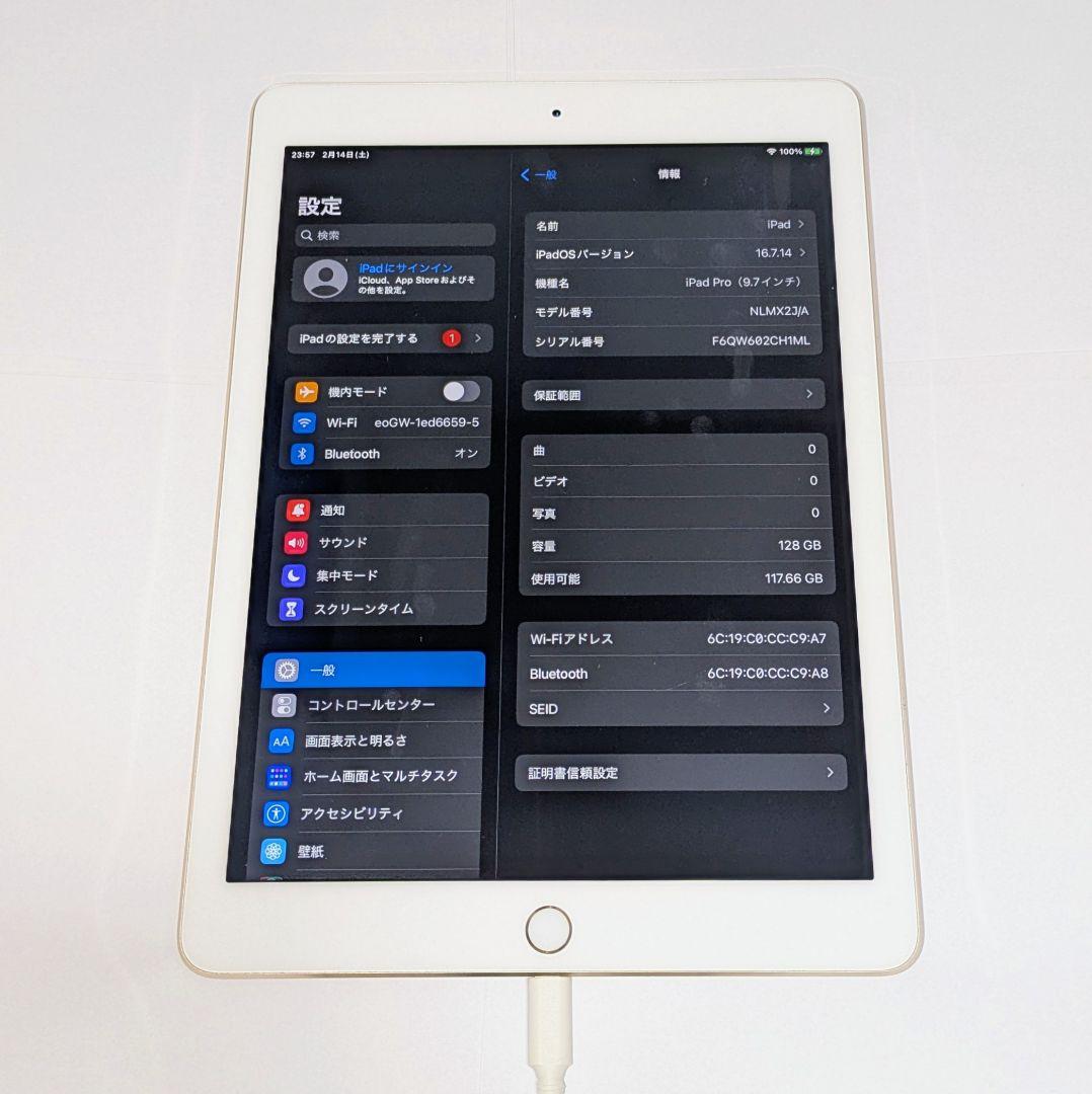 【美品】iPad Pro 9.7インチ 128GB ゴールド Wi-Fi モデル