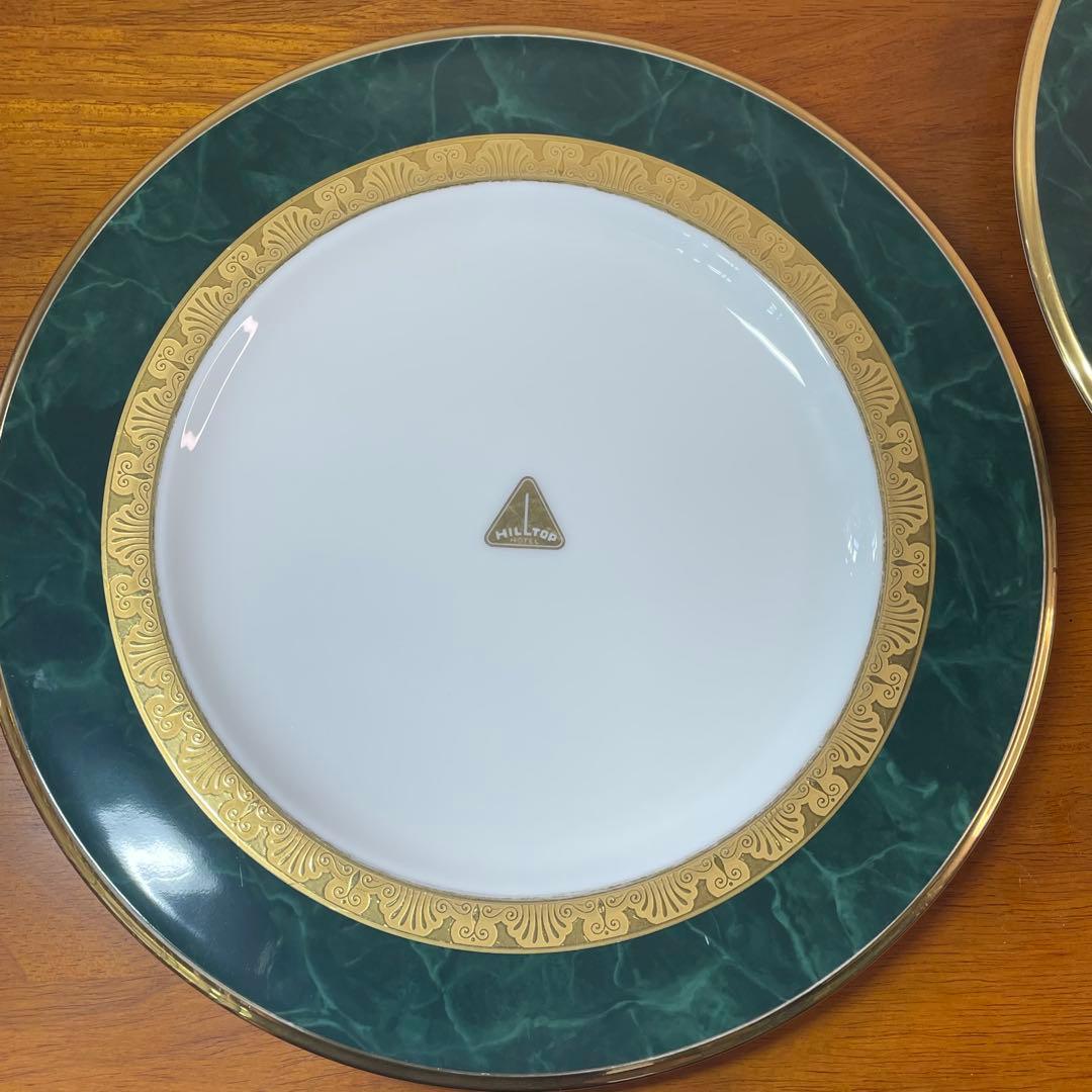Noritake ノリタケ フィッツジェラルド グリーンプレート　２枚　大皿　⑧