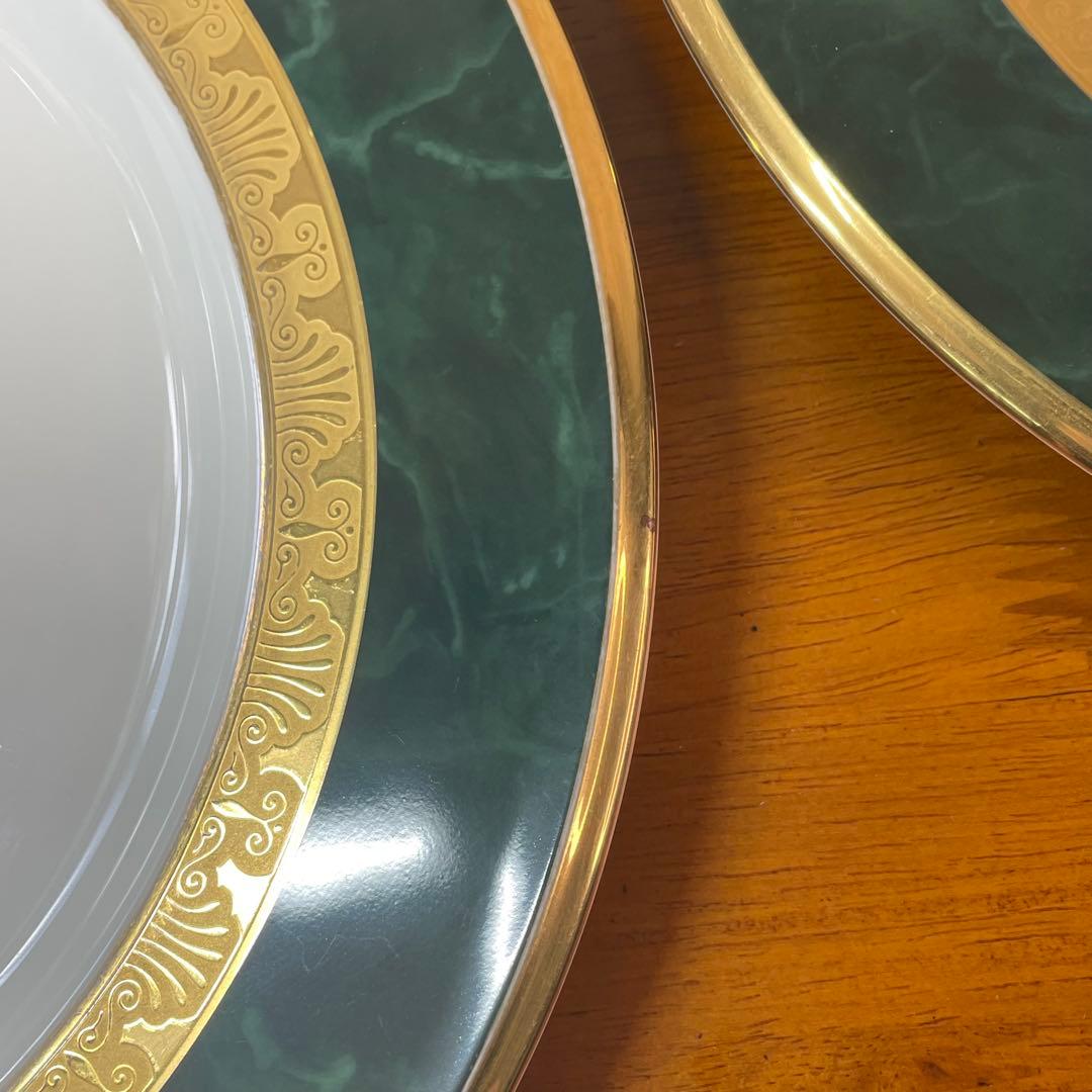 Noritake ノリタケ フィッツジェラルド グリーンプレート　２枚　大皿　⑧
