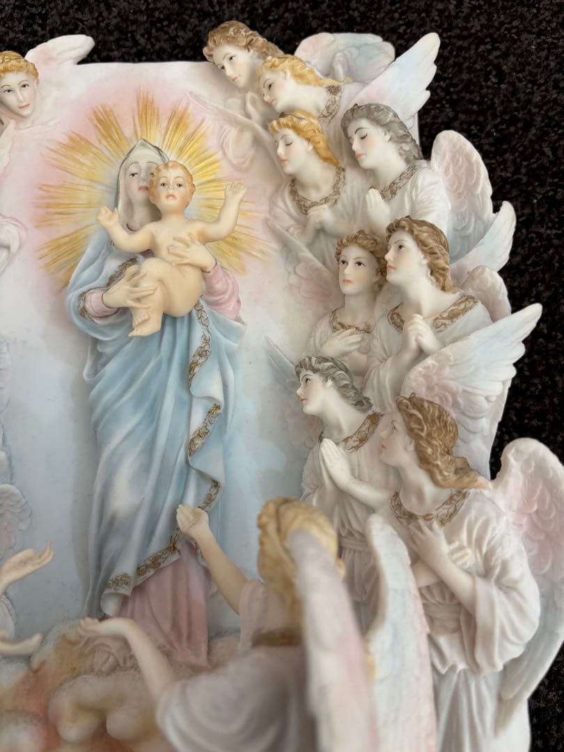 美品　聖母マリアと天使の陶器置物　VERONESE DESIGNベロネーゼ