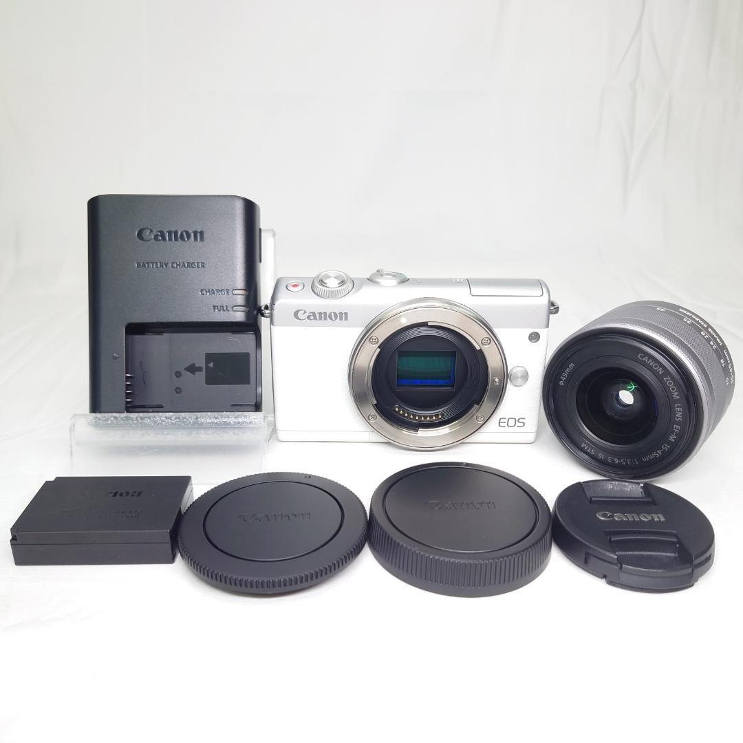 Canon EOS M100 ホワイト ミラーレス一眼 EF-M 15-45mm