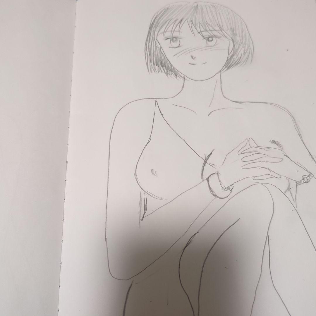 セミヌード女性イラスト A4サイズ