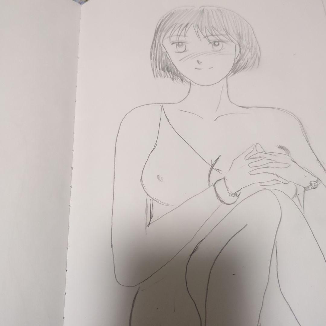 セミヌード女性イラスト A4サイズ