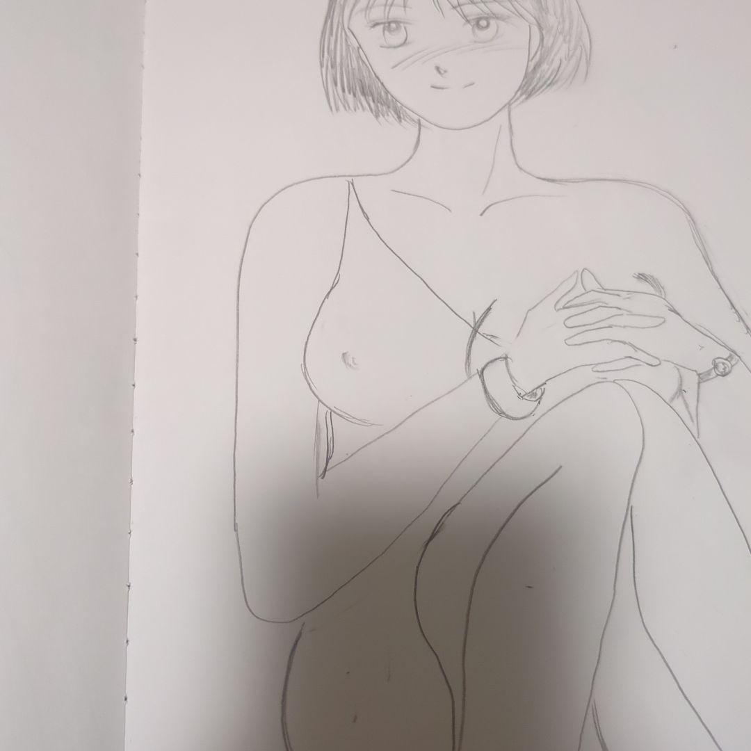 セミヌード女性イラスト A4サイズ