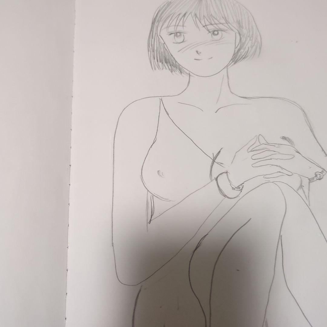 セミヌード女性イラスト A4サイズ