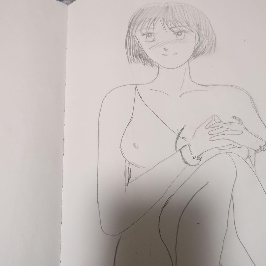 セミヌード女性イラスト A4サイズ