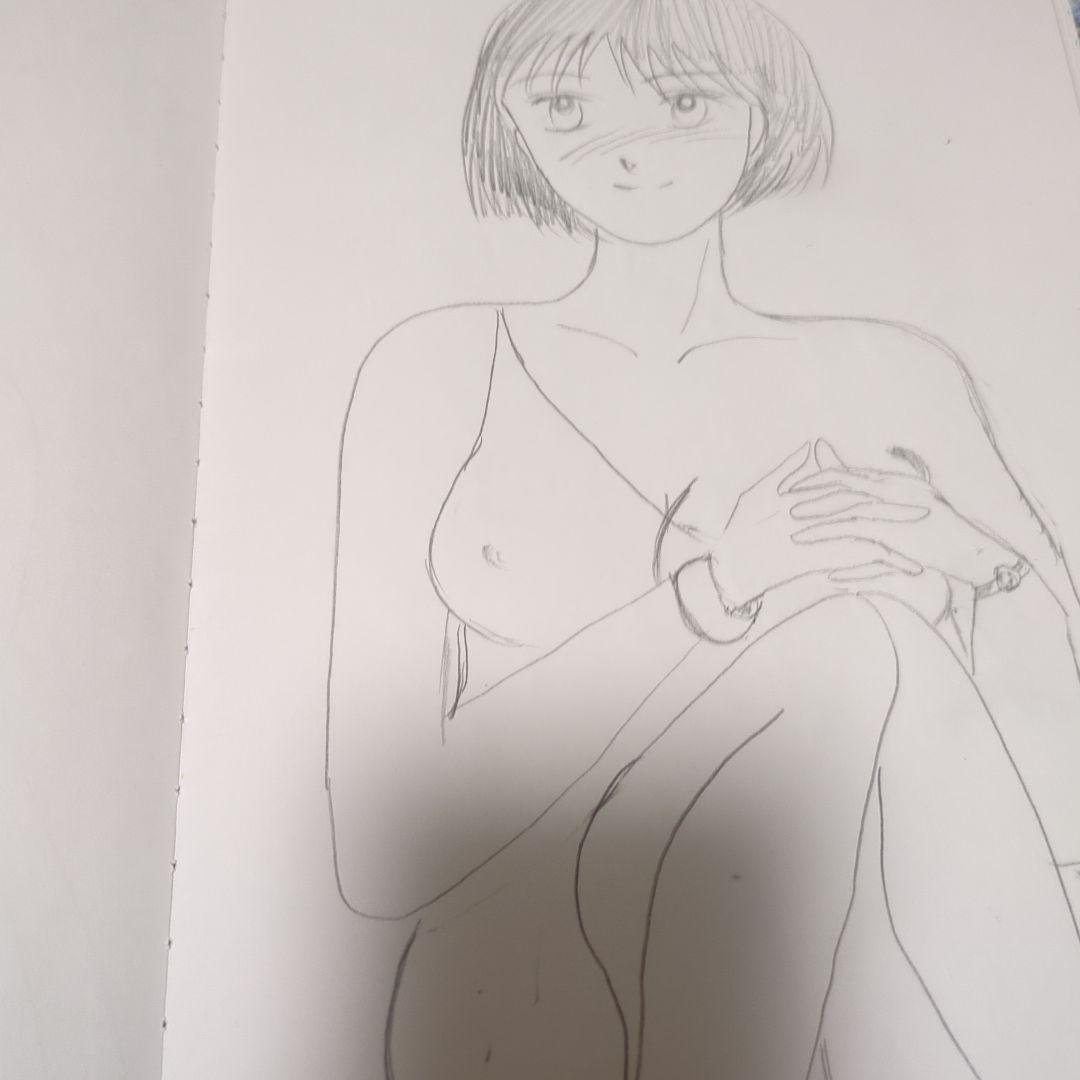 セミヌード女性イラスト A4サイズ
