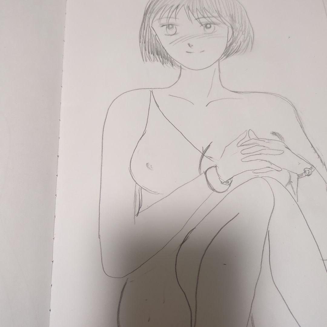 セミヌード女性イラスト A4サイズ