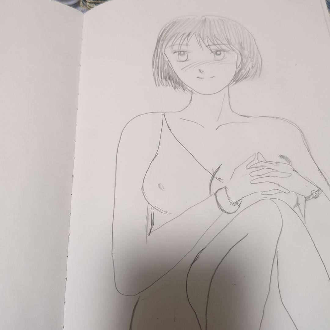 セミヌード女性イラスト A4サイズ
