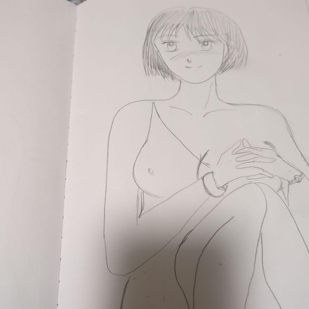 セミヌード女性イラスト A4サイズ