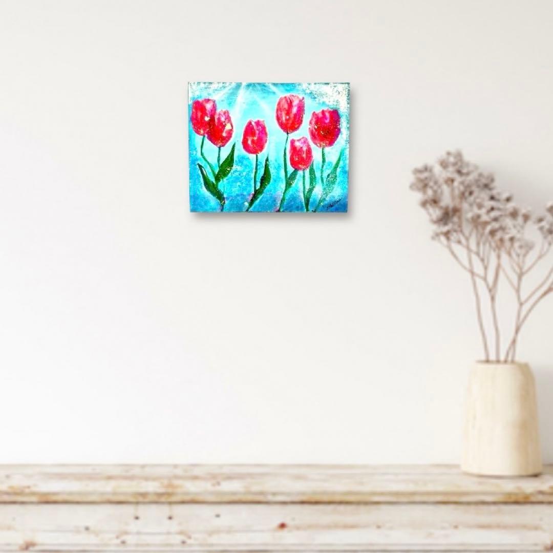 原画　フラワーアート　花の絵　絵　現代アート　絵画　北欧アート　おしゃれ　アート