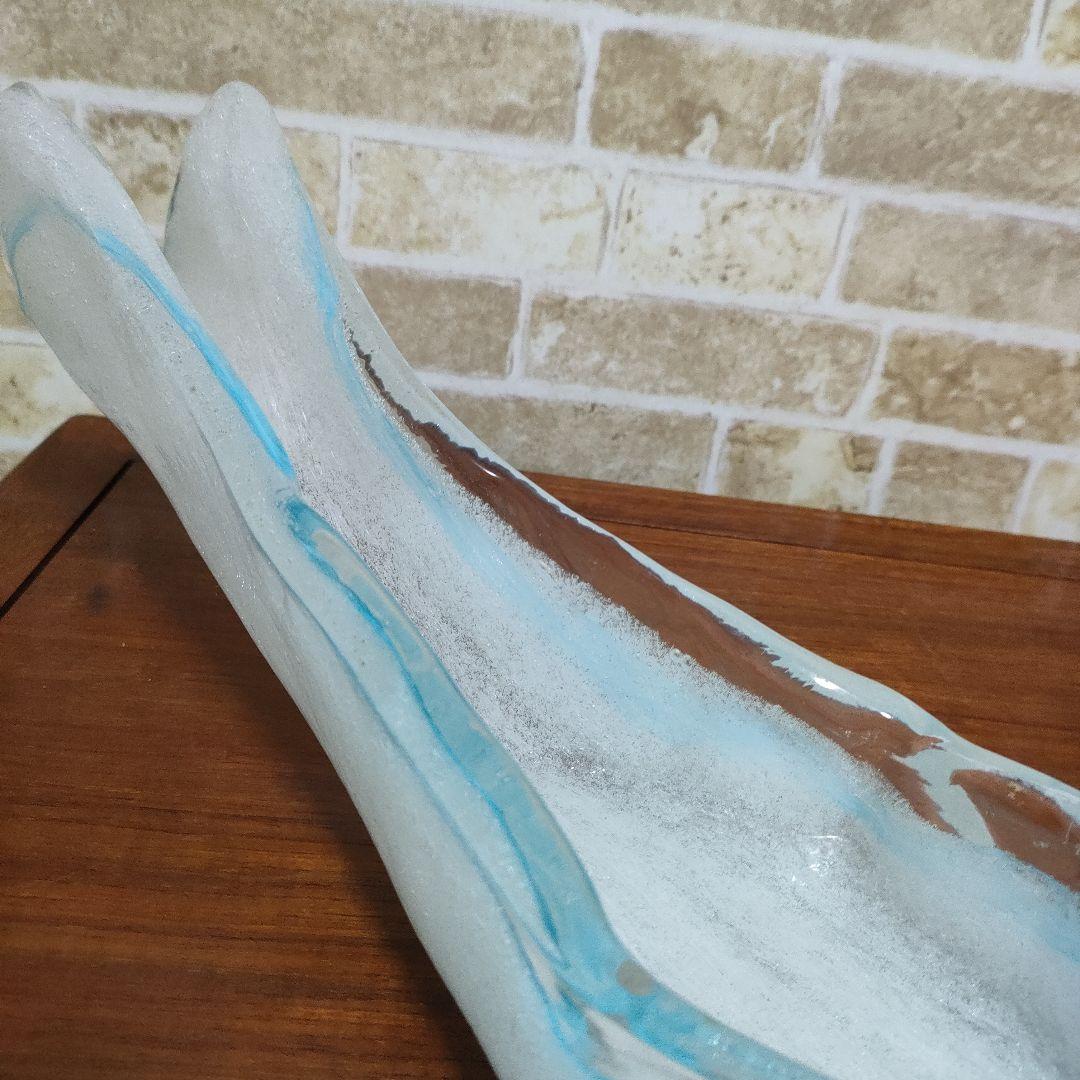 反り型 舟形 気泡 ガラス花器 花瓶 生花 池坊 自由花 華道