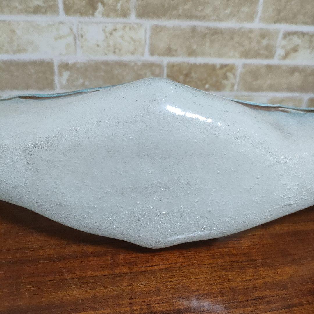 反り型 舟形 気泡 ガラス花器 花瓶 生花 池坊 自由花 華道