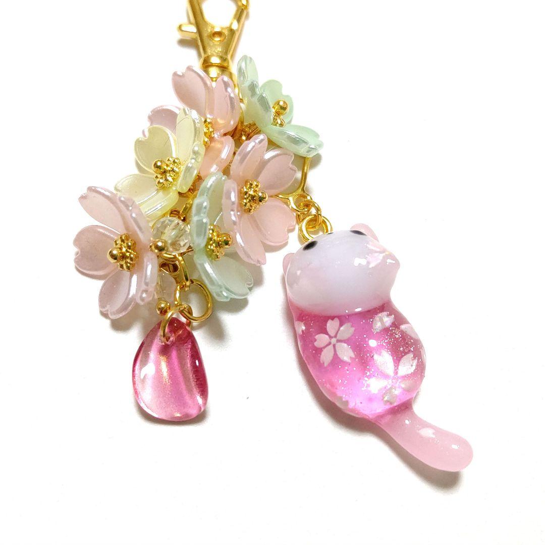専用商品K-10062 じゃれ猫チャーム(桜)