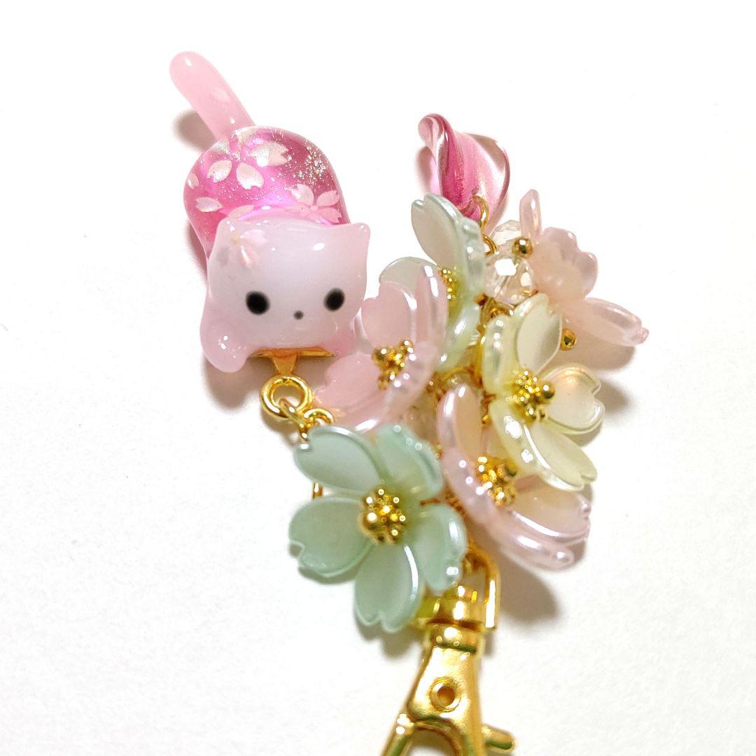 専用商品K-10062 じゃれ猫チャーム(桜)