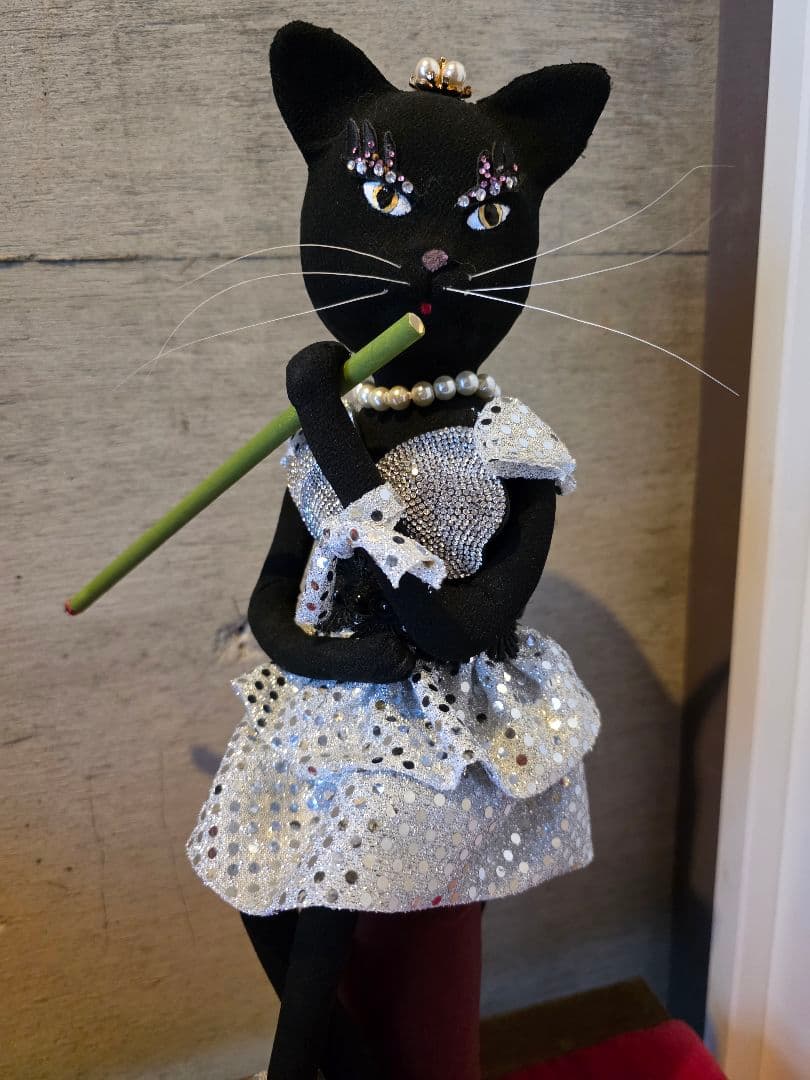 創作手作り人形　クロネコ　猫