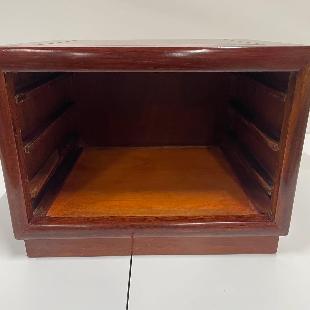 卓上チェスト 3段 唐木 引き出し 総無垢材 アンティーク 小物入れ 木製