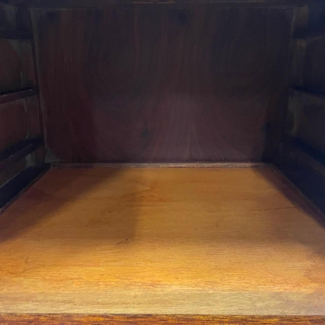 卓上チェスト 3段 唐木 引き出し 総無垢材 アンティーク 小物入れ 木製