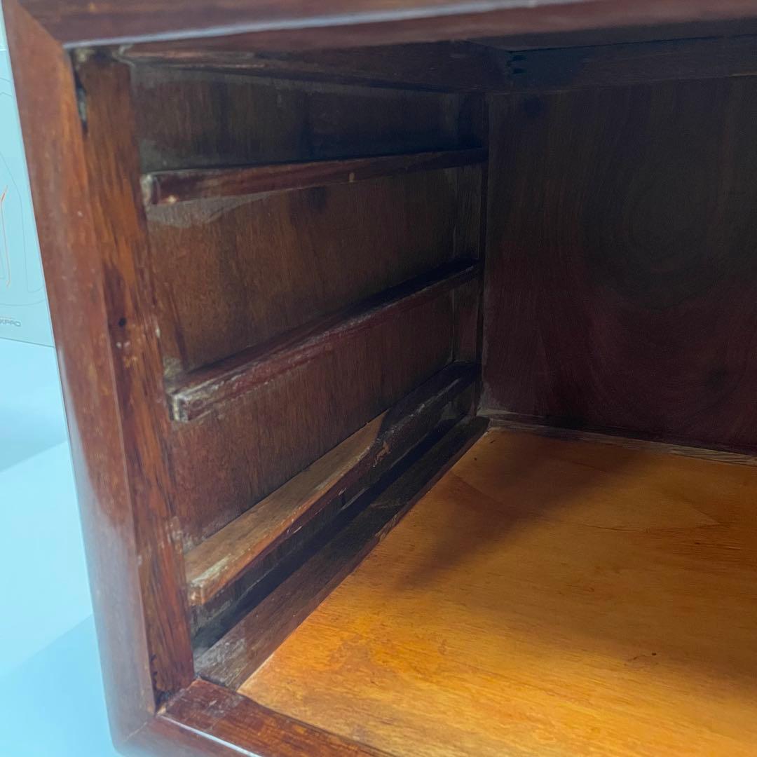 卓上チェスト 3段 唐木 引き出し 総無垢材 アンティーク 小物入れ 木製