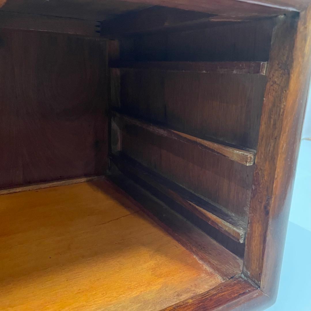 卓上チェスト 3段 唐木 引き出し 総無垢材 アンティーク 小物入れ 木製