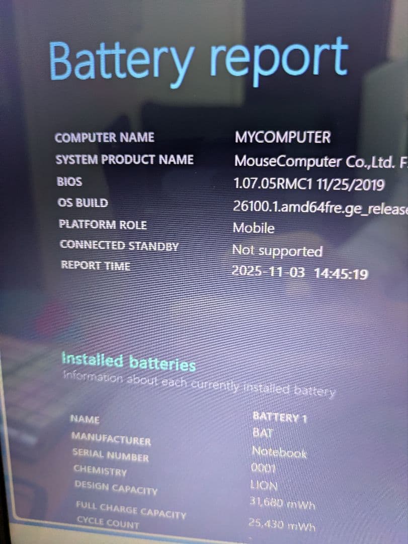 マウスコンピューター　mouse f5-celeron-ma、4TBHDD付き