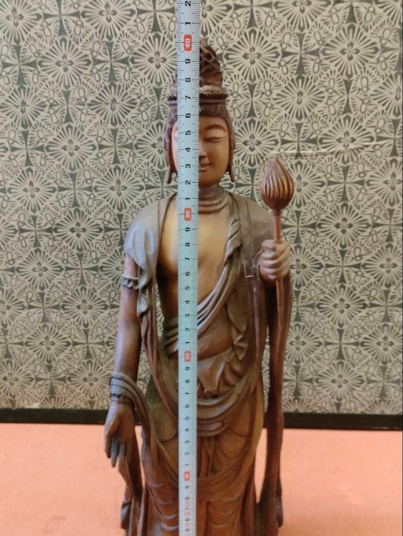 木彫り観音様 和彫 昭和レトロ 高さ53㎝