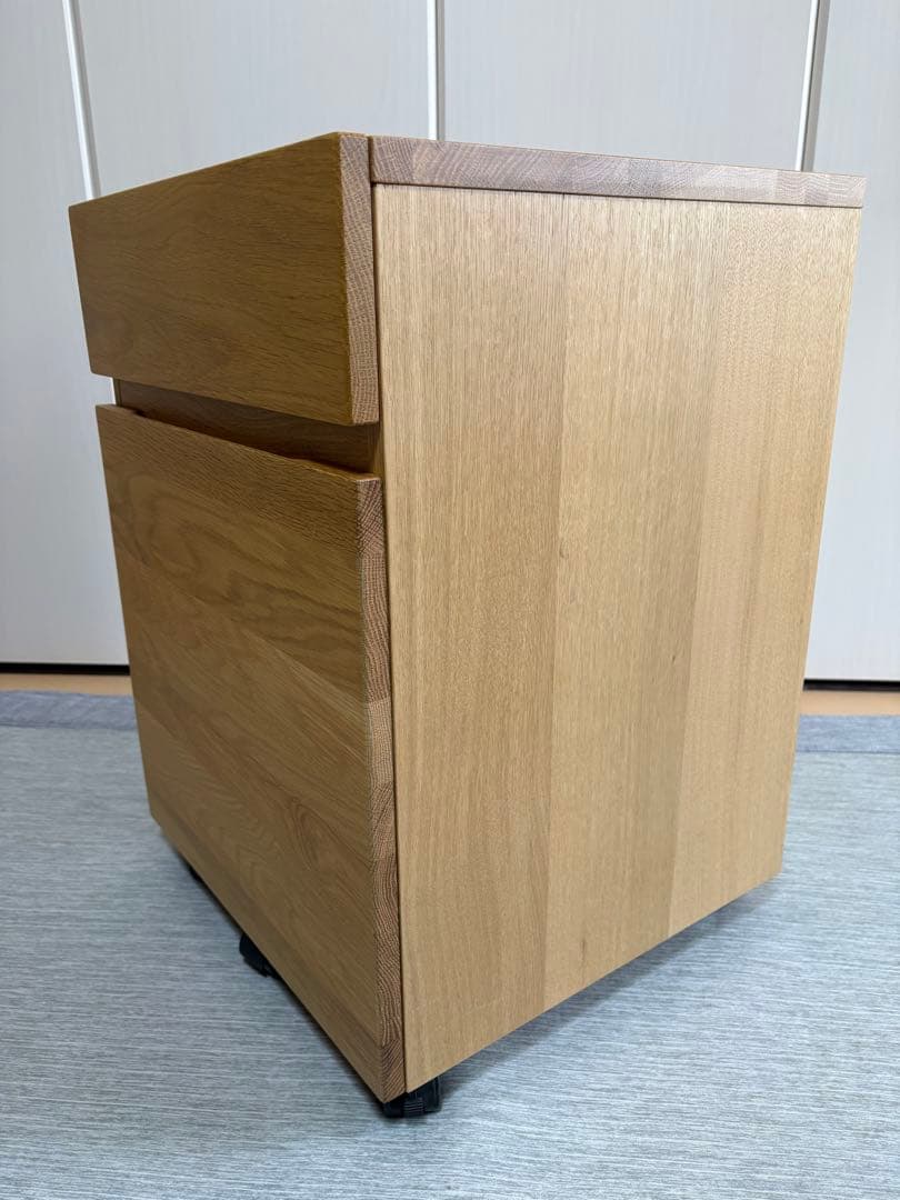 無印良品　オーク無垢材デスクキャビネット