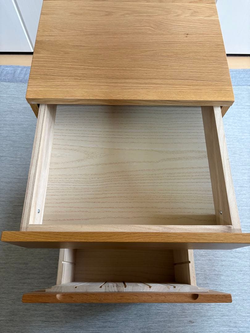 無印良品　オーク無垢材デスクキャビネット