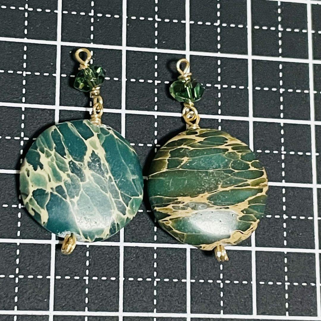 インプレッションストーン波ピアス