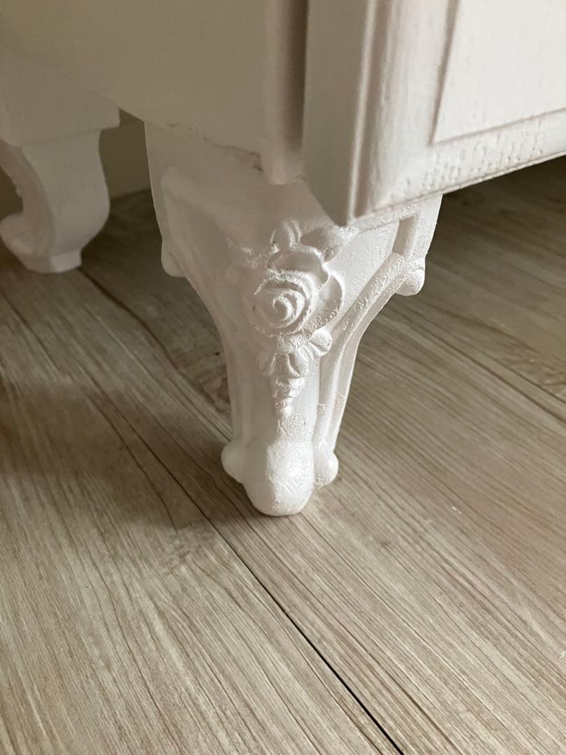 ハンドメイド　クラシックホワイト キャビネット　棚　シェルフ　戸棚　キッチン収納