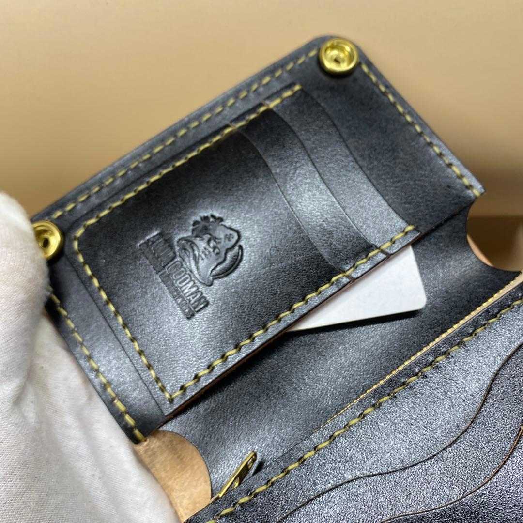 無骨 艶 マチ お札折らずに収納できる手染めミドルトラッカーウォレット BTW