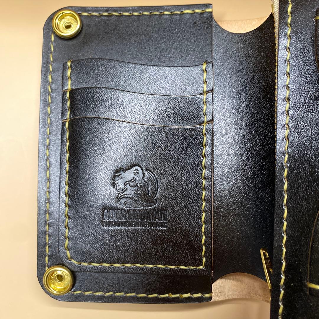 無骨 艶 マチ お札折らずに収納できる手染めミドルトラッカーウォレット BTW