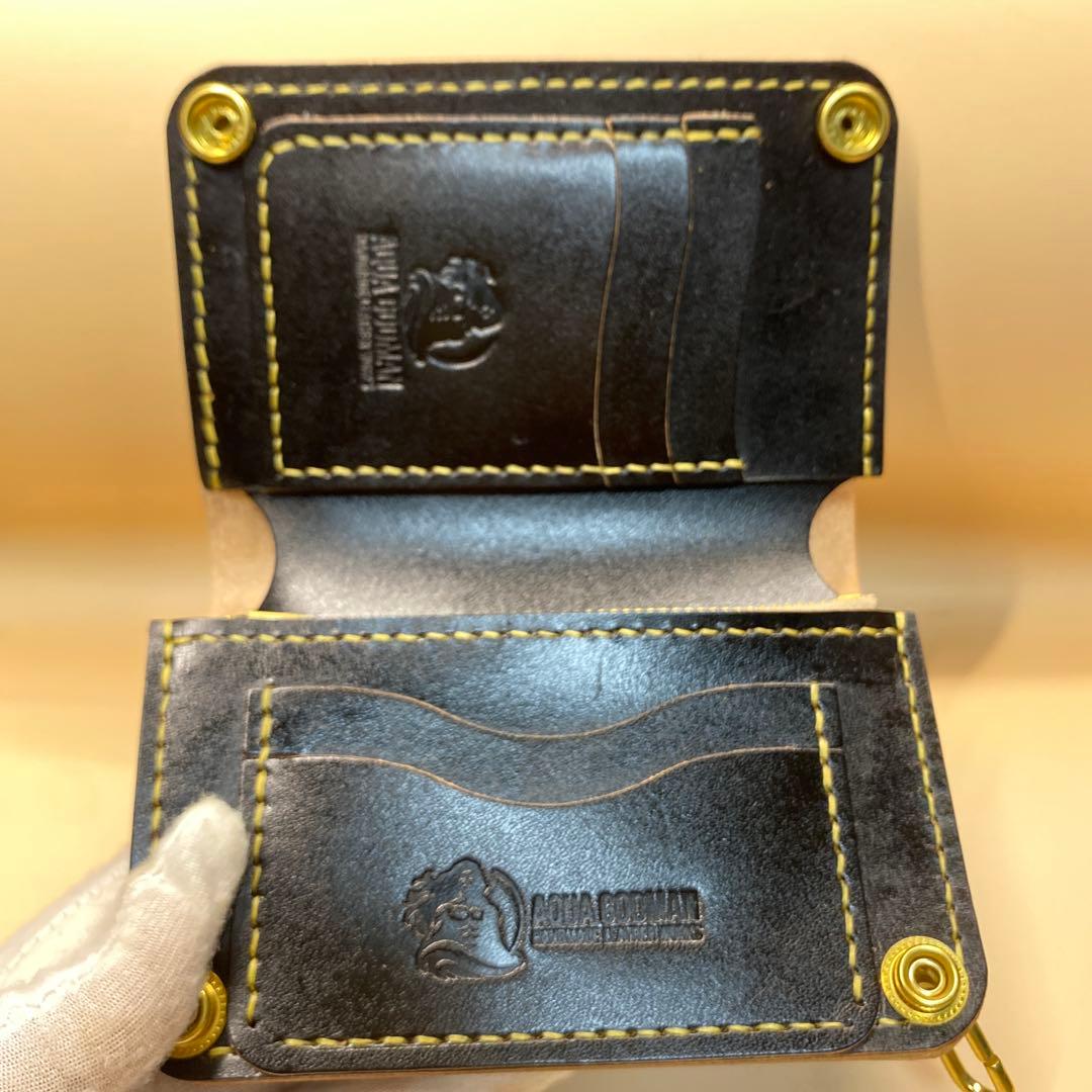 無骨 艶 マチ お札折らずに収納できる手染めミドルトラッカーウォレット BTW