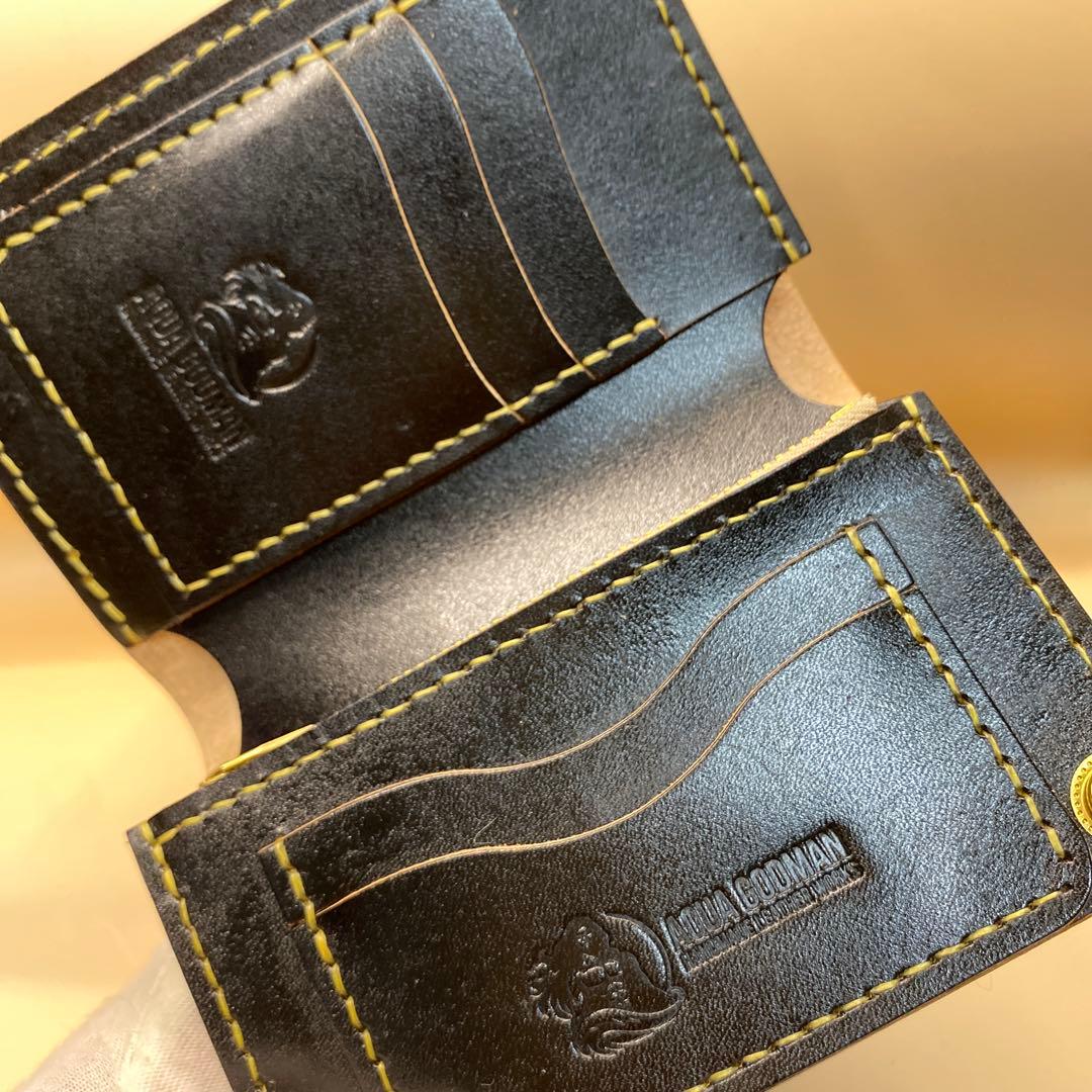 無骨 艶 マチ お札折らずに収納できる手染めミドルトラッカーウォレット BTW