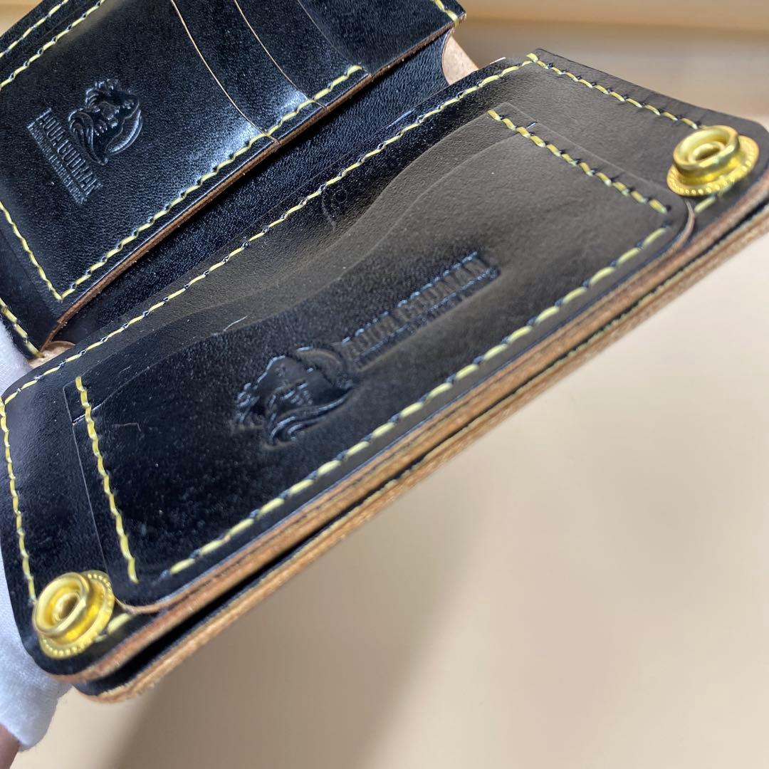 無骨 艶 マチ お札折らずに収納できる手染めミドルトラッカーウォレット BTW