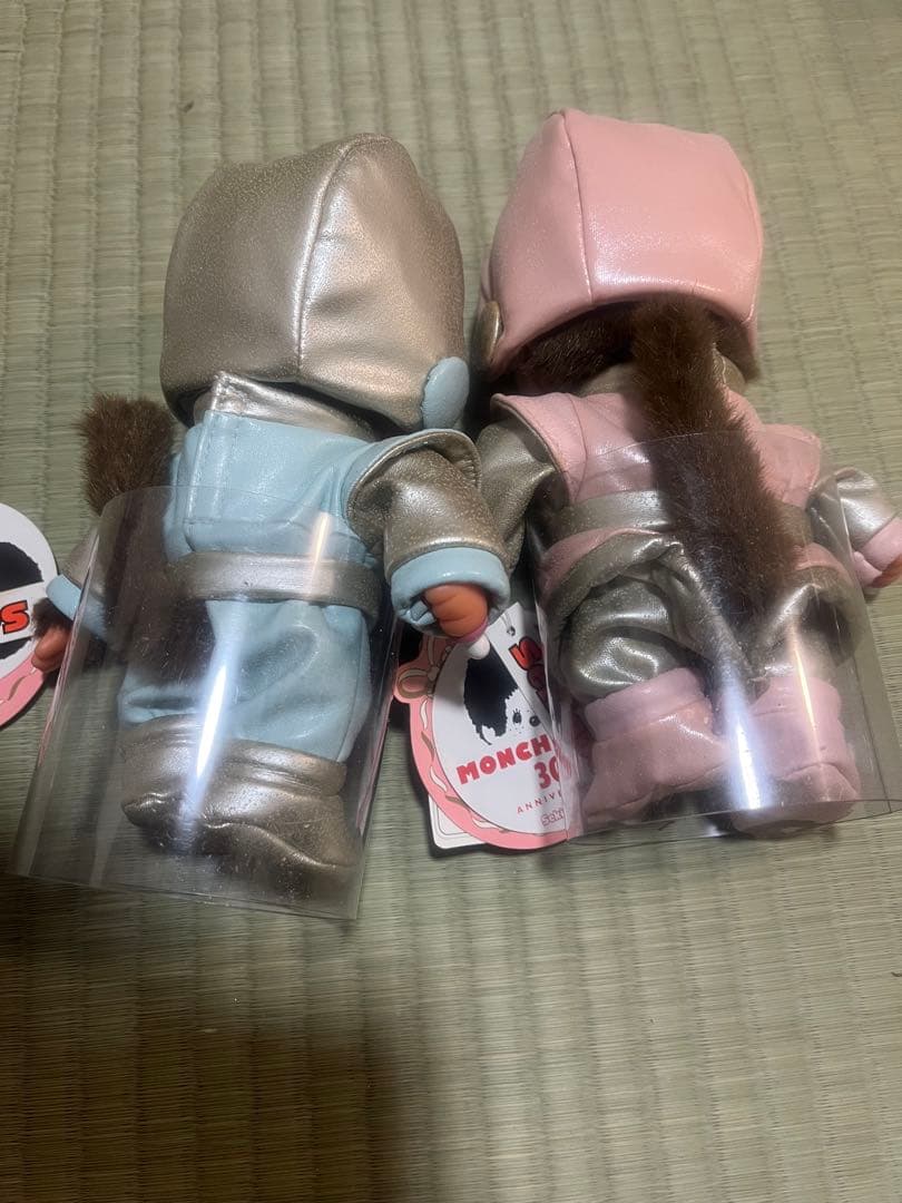 宇宙服モンチッチぬいぐるみセット（水色・ピンク） 未使用開封済み劣化あり