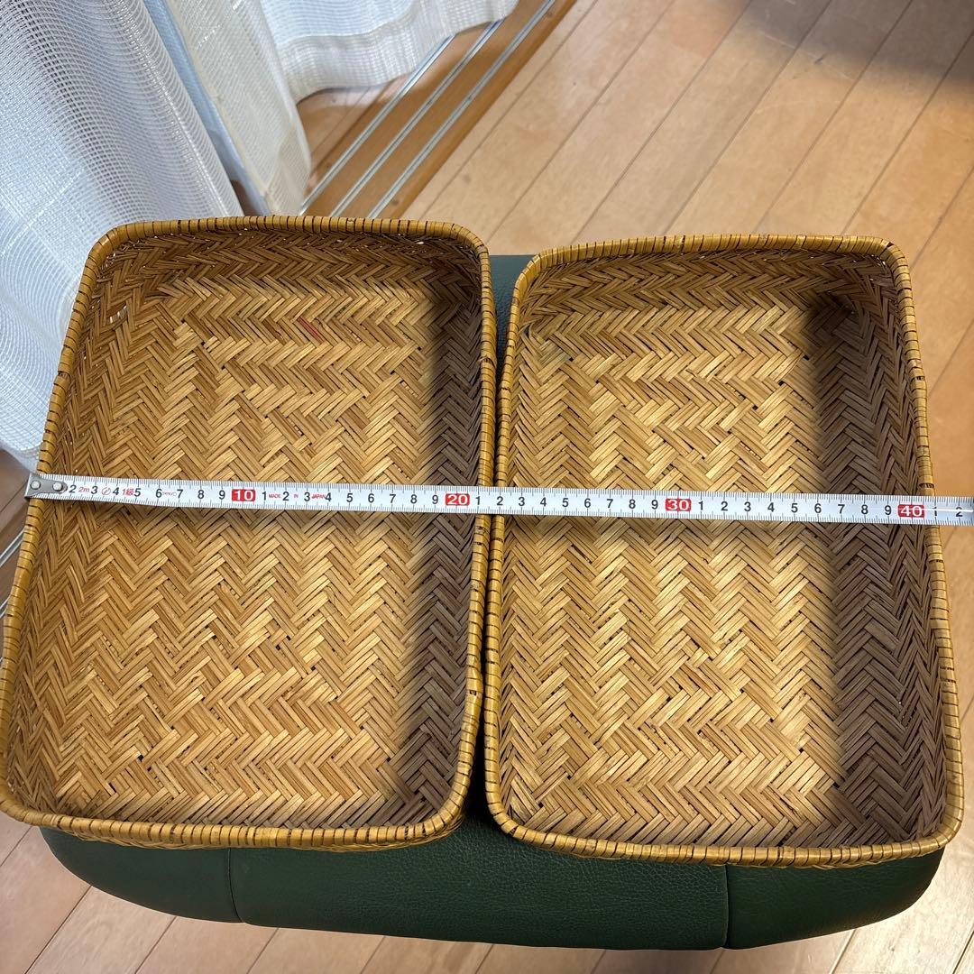 昭和レトロ　竹細工 行李 工芸品　2個セット