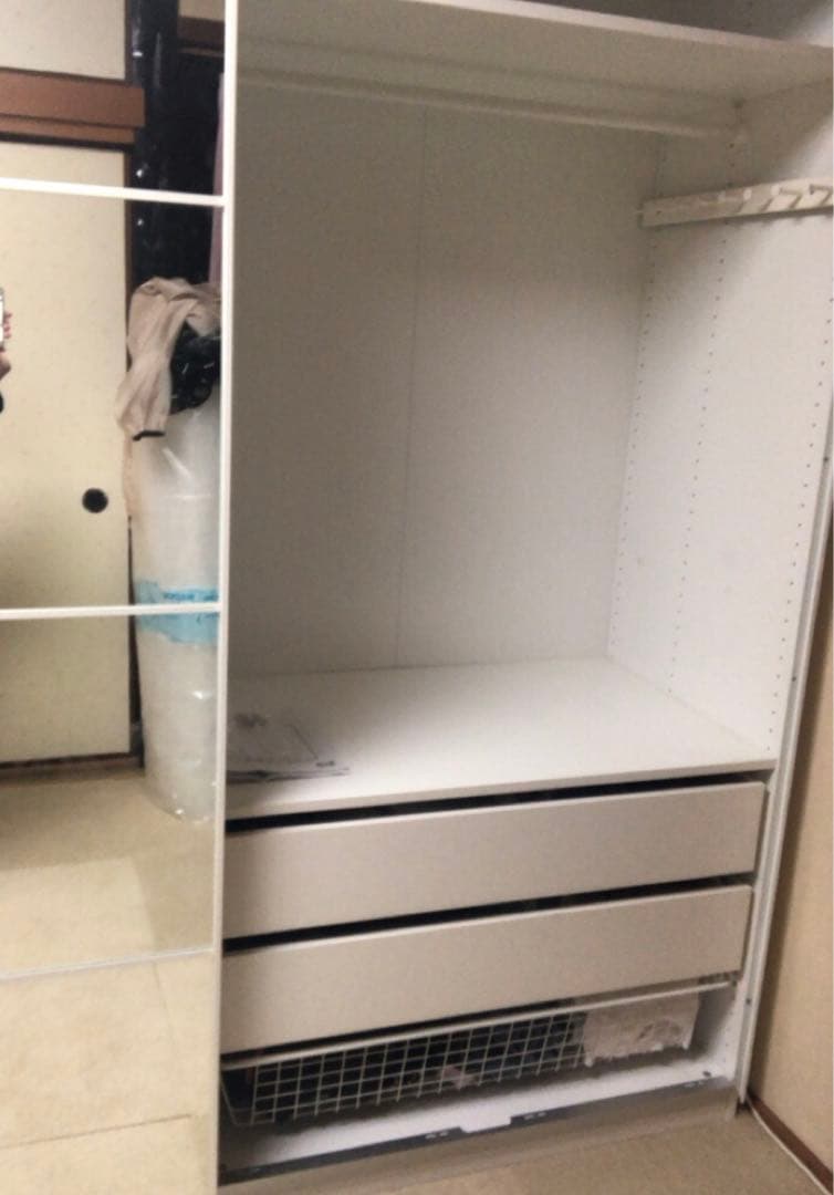 IKEA ワードローブ　PAX クローゼット　オーダーメイド　鏡　ミラー扉