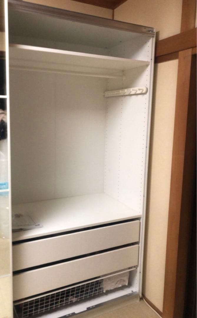 IKEA ワードローブ　PAX クローゼット　オーダーメイド　鏡　ミラー扉