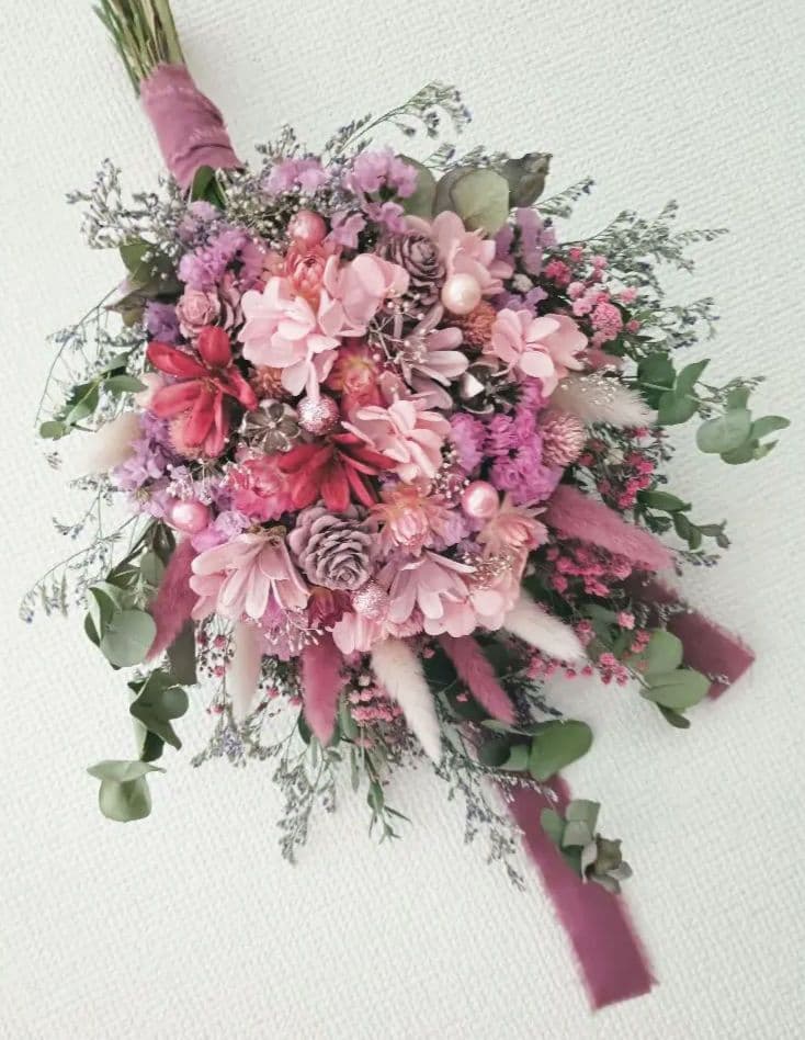 ♡mocoページ♡ドライフラワースワッグbule&pink♡