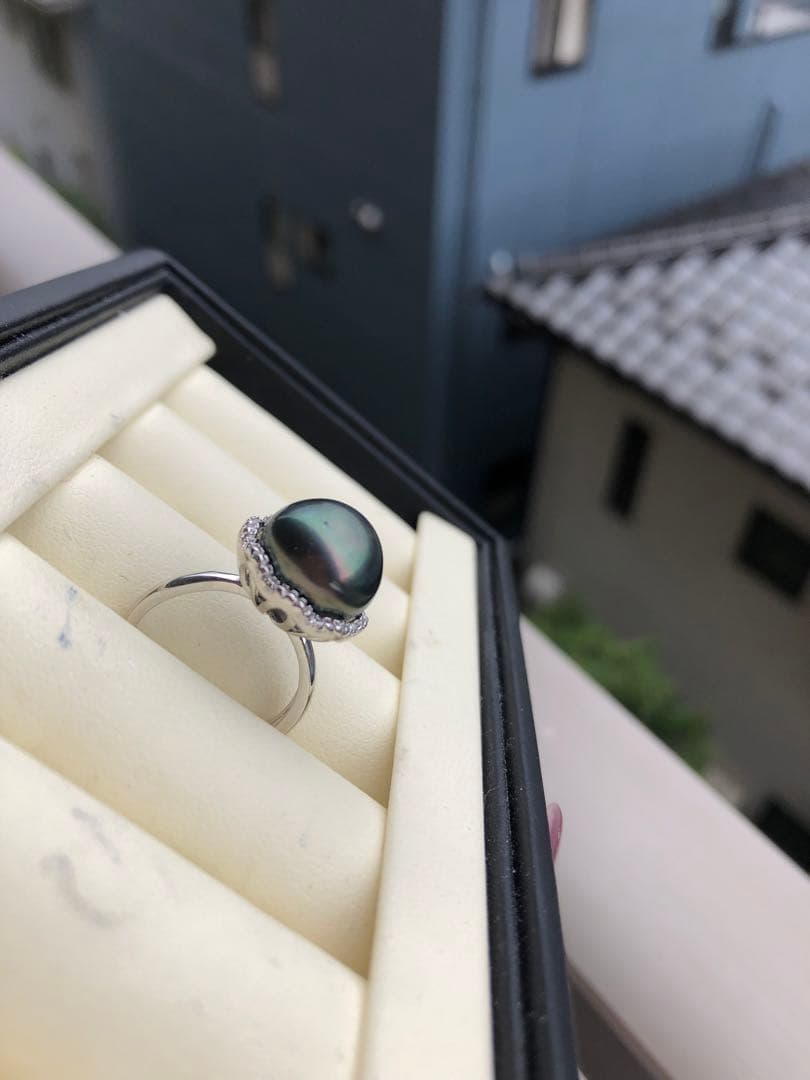 ピーコック　黒蝶真珠リング