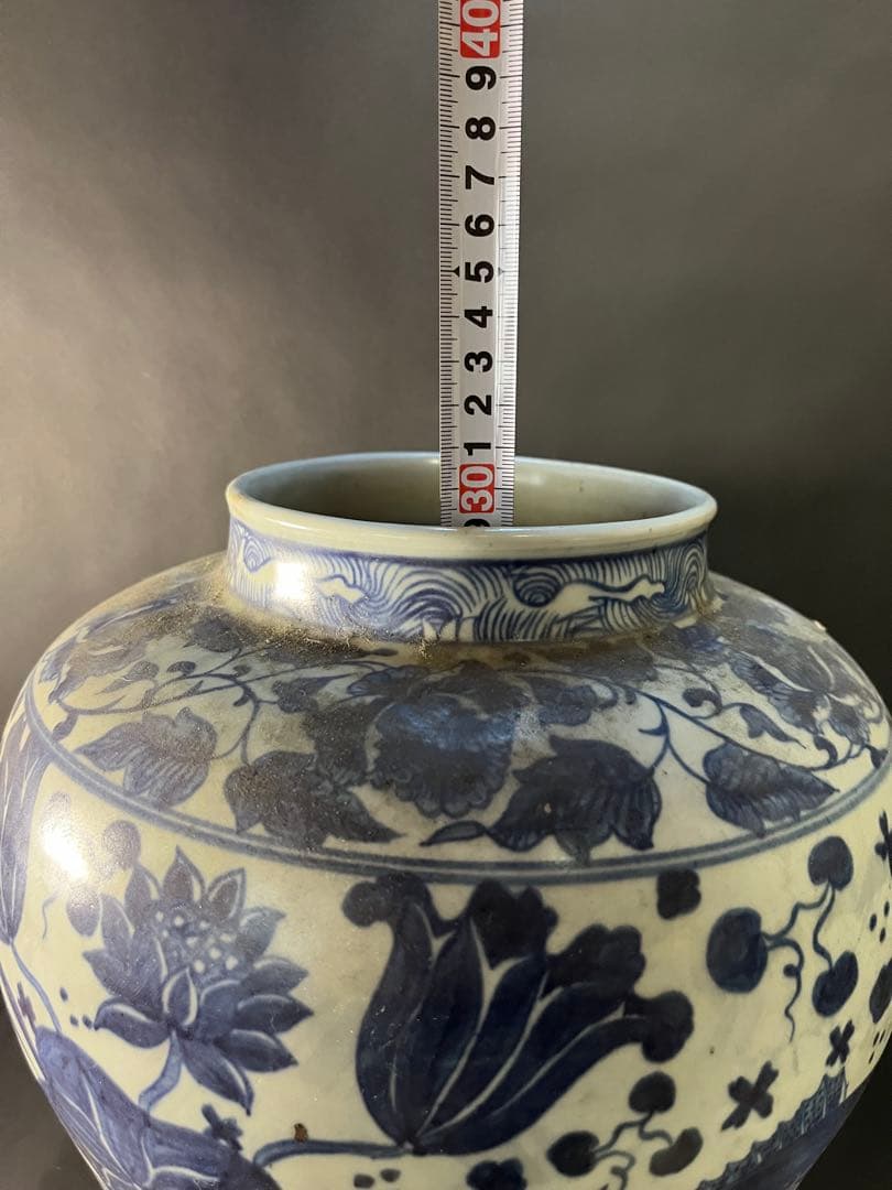 青花魚藻文大壺　古美術　骨董　中国美術　アンティーク