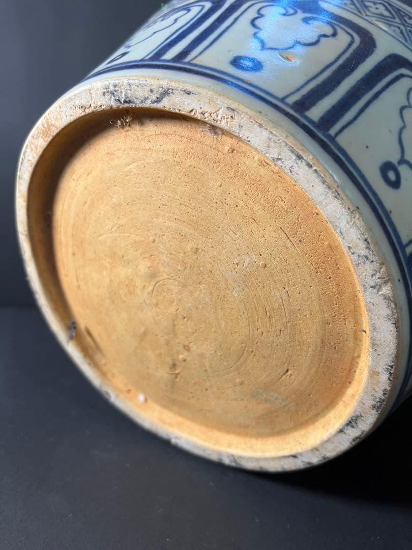 青花魚藻文大壺　古美術　骨董　中国美術　アンティーク